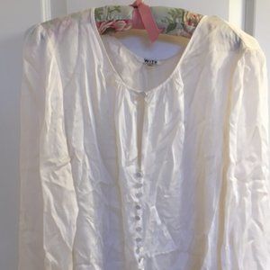 Pretty Silk White Blouse